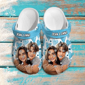 Personalized Upload Your Photo Couple Gift Valentine's Day Gift Clogs Slipper Shoes Printed LVA24236