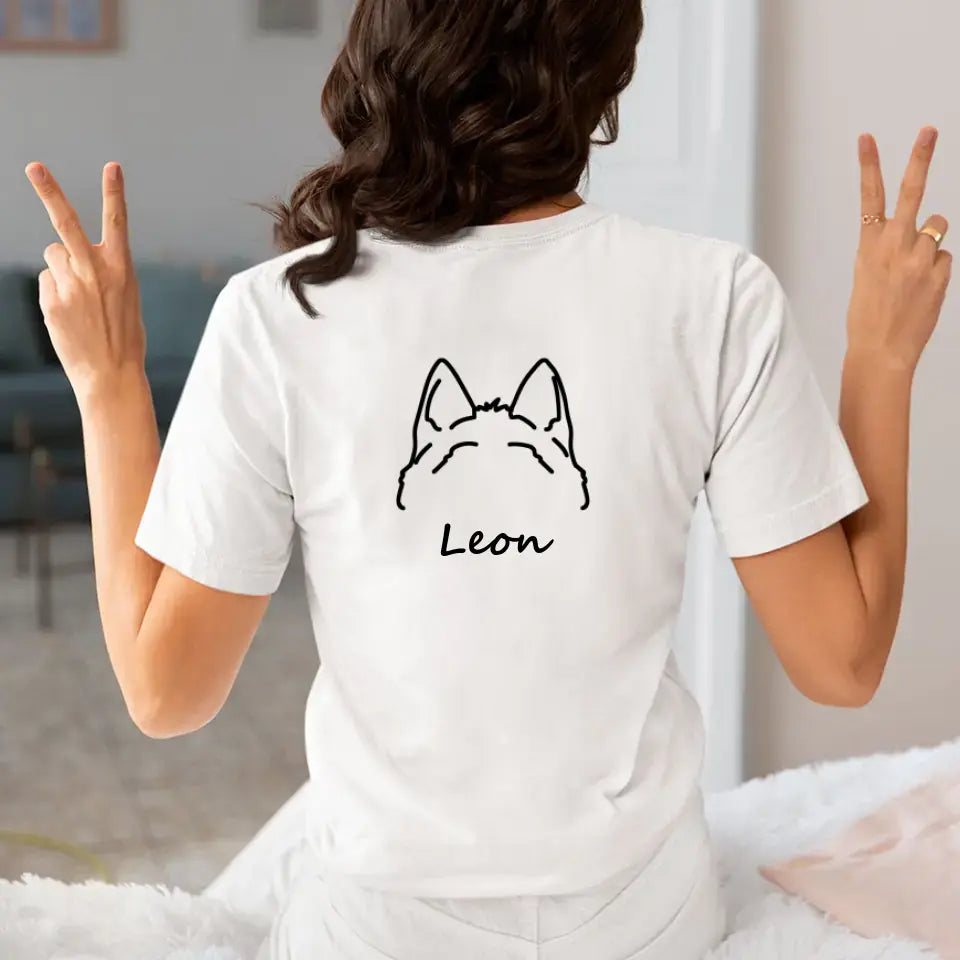 Personalized Dog Mom Dog Ears Line Drawing  T-shirt Printed HN24268