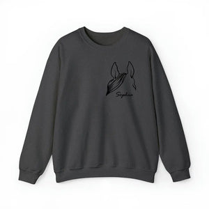 Personalized Horse  Ears Line Drawing Horse Lovers Gift Sweatshirt Printed HN24247