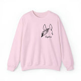 Personalized Horse  Ears Line Drawing Horse Lovers Gift Sweatshirt Printed HN24247