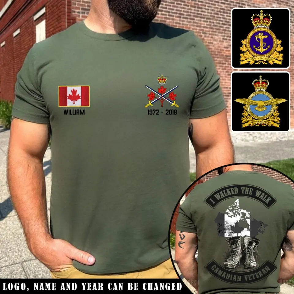 Personalized I Walked The Walk Canadian Veteran Custom Name & Time T-shirt Printed VQ24253