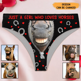 Personalized Valentine Gifts For Horse Lady Horse Girl Funny Low Waist Underwear KVH24282