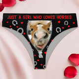 Personalized Valentine Gifts For Horse Lady Horse Girl Funny Low Waist Underwear KVH24282