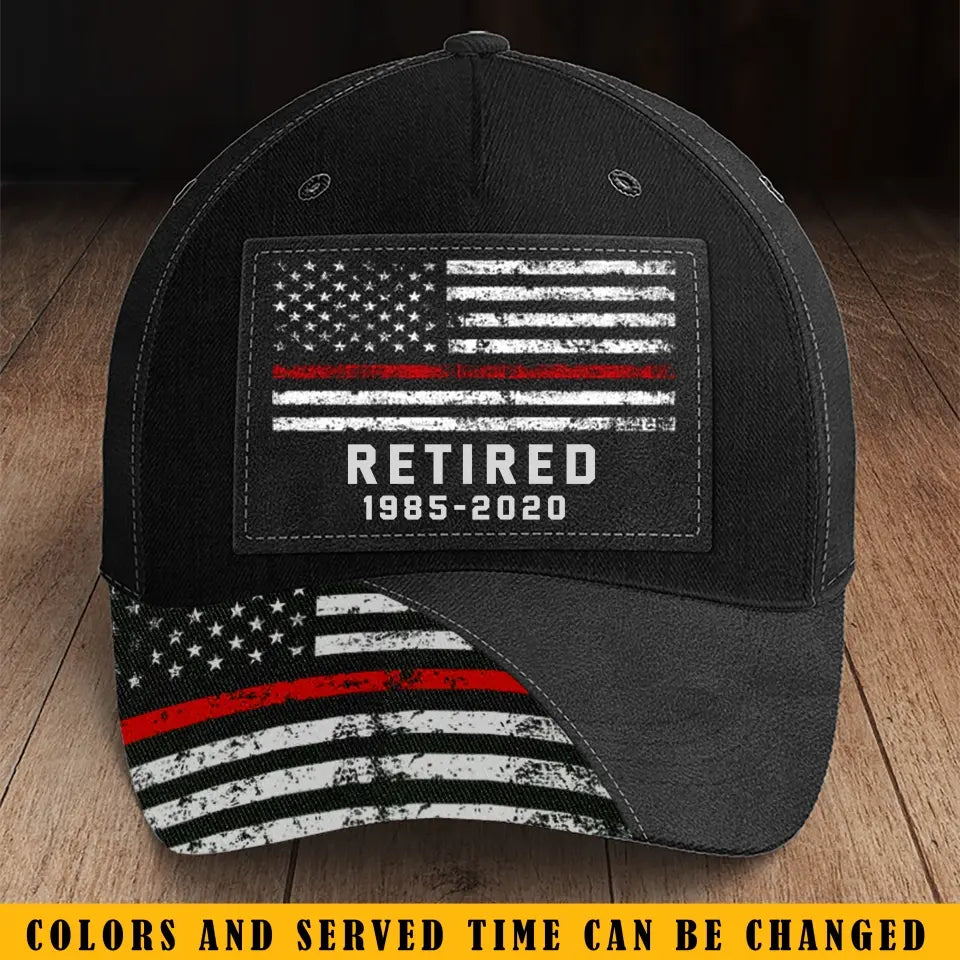 Personalized Retired US Firefighter Custom Served Time Cap 3D Printed KVH24275