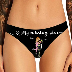 Personalized My Missing Piece Firefighter Couple Men Underwear or Women's Low Waist Underwear Printed HN24284