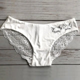 Personalized Cat Name Cat Ear Lines Cat Lovers Gift Panties Lace Underwear Bridal Printed VQ24292