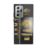 Personalized Army Proudly Served Australian Veteran Gold Rank Camo Phonecase Printed AHVQ24295