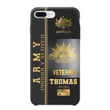 Personalized Army Proudly Served Australian Veteran Gold Rank Camo Phonecase Printed AHVQ24295