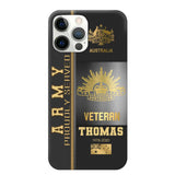 Personalized Army Proudly Served Australian Veteran Gold Rank Camo Phonecase Printed AHVQ24295