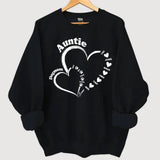 Personalized Auntie & Dog Mom Heart Custom Kid Names Dog Names Sweatshirt Printed HN24305