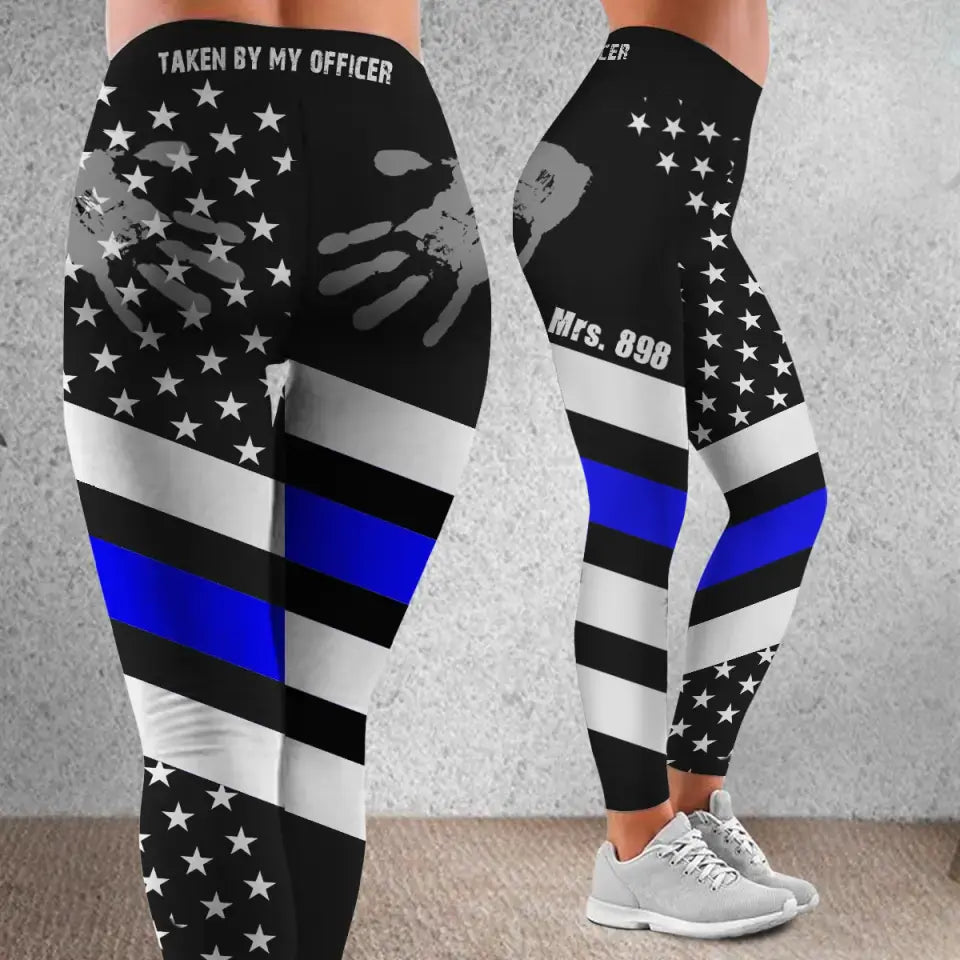 Personalized Taken By My Officer US Police Custom ID Legging Printed QTVQ24313