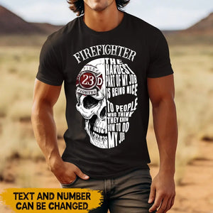 Personalized Firefighter The Hardest Part of My Job Is Being Nice To People Who Think They Know How To Do My Job Skull Firefighter T-shirt Printed QTHN24322