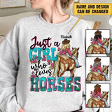 Personalized Just A Girl Who Loves Horses Sweatshirt Printed LVA24328