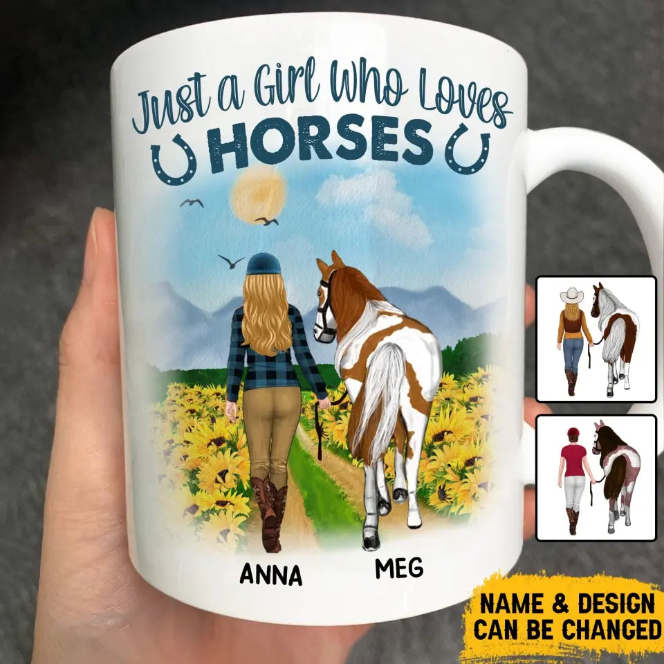 Personalized Just A Girl Who Loves Horse White Mug Printed VA24335