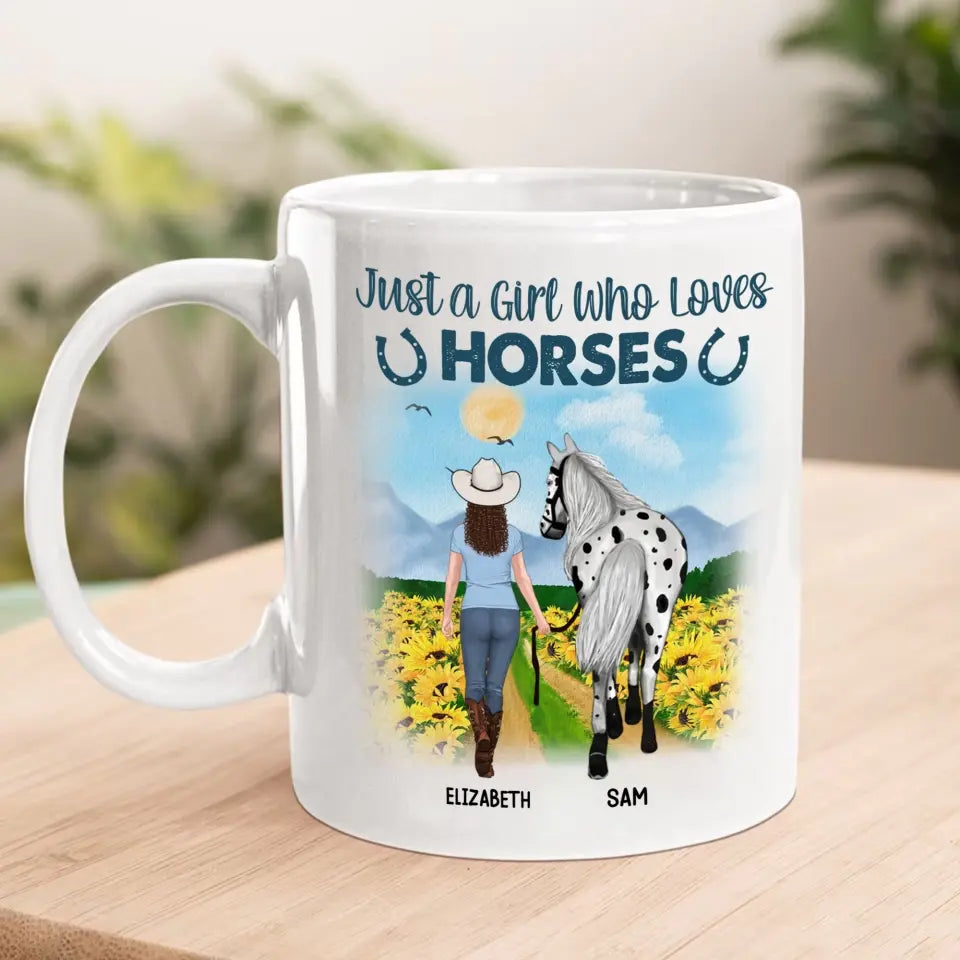 Personalized Just A Girl Who Loves Horse White Mug Printed VA24335