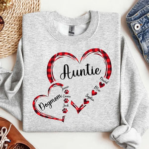 Personalized Auntie & Dog Mom Heart Custom Kid Names Dog Names Sweatshirt Printed KVH24320