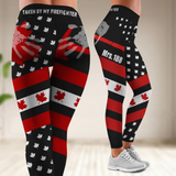 Personalized Canadian Fire Wife Take By My Firefighter Legging QTVQ24337