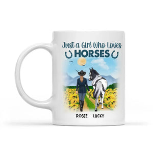 Personalized Just A Girl Who Loves Horse White Mug Printed VA24335