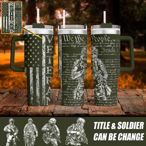 Personalized Retired US Veteran We The People 40oz Matte Tumbler With Handle Printed AHVA24349