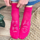 Personalized Dog Ears Line Drawing Dog Name Dog Lovers Gift Sock 3D Printed HN24355