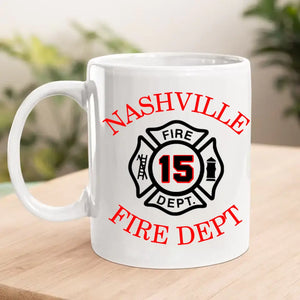 Personalized Firefighter Department White Mug Printed QTVQ24390