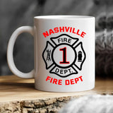 Personalized Firefighter Department White Mug Printed QTVQ24390