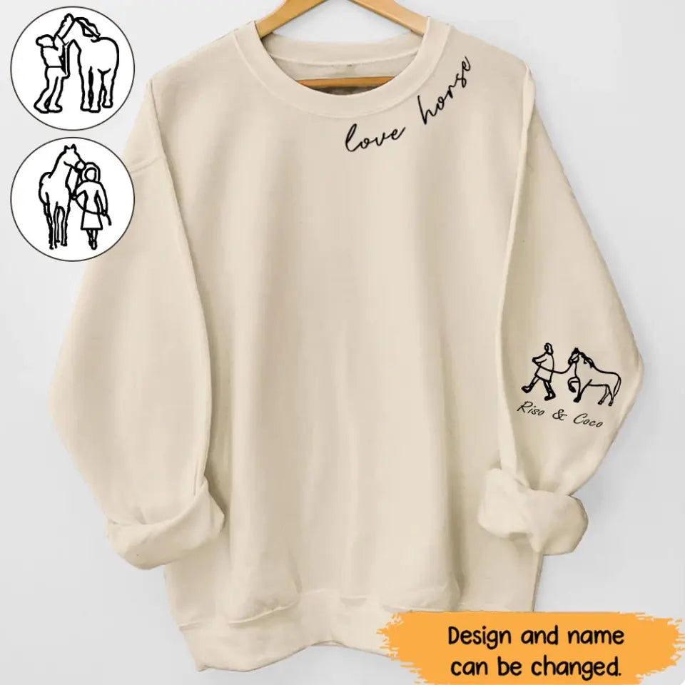 Personalized Love Horse Custom Name Sweatshirt Printed HN24398