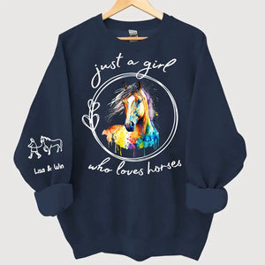 Personalized Just A Girl Who Loves Horses Sweatshirt Printed HN24375