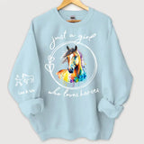 Personalized Just A Girl Who Loves Horses Sweatshirt Printed HN24375