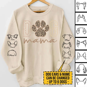 Personalized Dog Mama Dog Mom Dog Ears Line Sweatshirt Printed QTLVA24407