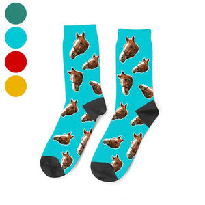 Personalized Upload Your Horse Photo Horse Lovers Gift 3D Socks Printed HN24432