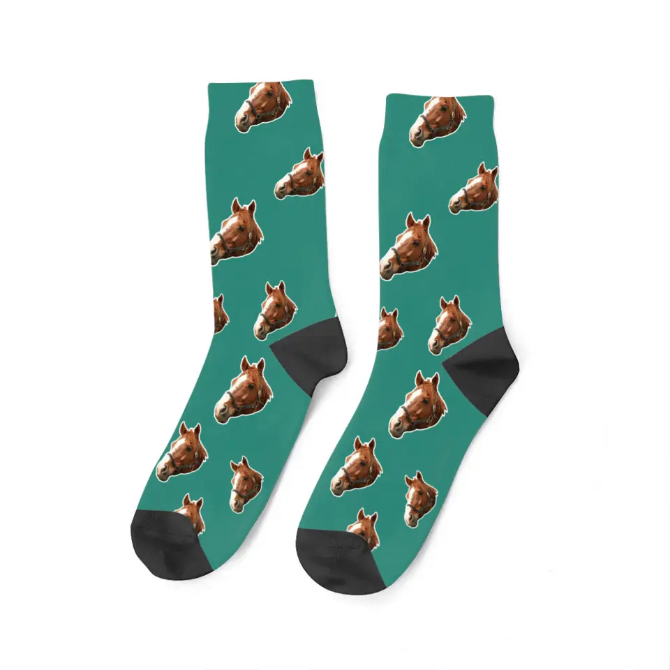 Personalized Upload Your Horse Photo Horse Lovers Gift 3D Socks Printed HN24432