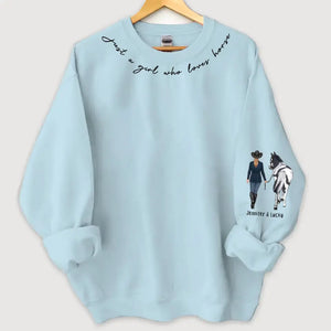 Personalized Just A Girl Who Loves Horse Sweatshirt 3D Printed HN24446