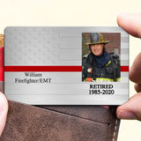 Personalized Upload Your Firefighter Photo Aluminum Wallet Card Printed QTVQ24447