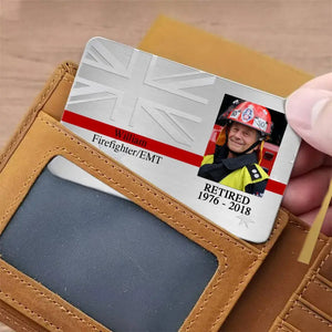 Personalized Upload Your Photo Retired Australian Firefighter Aluminum Wallet Card Printed QTVQ24499