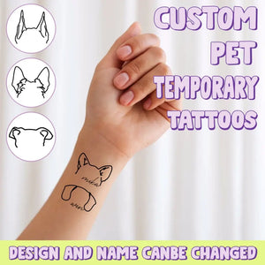 Personalized Dog Ears Line Dog Lovers Gift Temporary Tattoos Printed HN24494