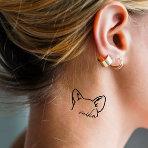 Personalized Dog Ears Line Dog Lovers Gift Temporary Tattoos Printed HN24494