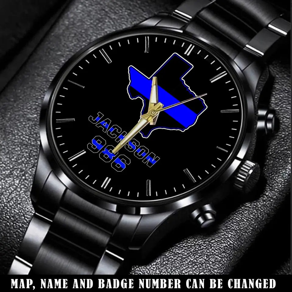 Personalized US State Police Custom Name & ID Watch Printed QTKH24511