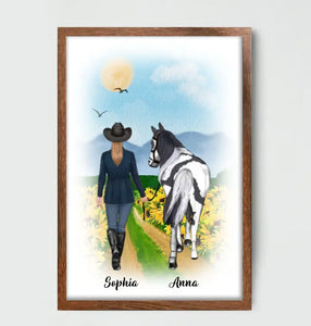 Personalized Horse Girl Sunflower Road
Custom Name Poster Printed LVA24528