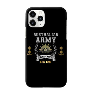 Personalized Australian Army Rank Camo Custom Name & Time Phonecase Printed AHVQ24540