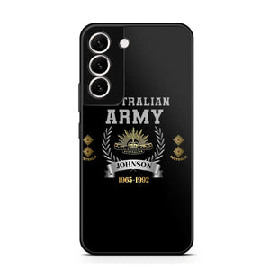 Personalized Australian Army Rank Camo Custom Name & Time Phonecase Printed AHVQ24540