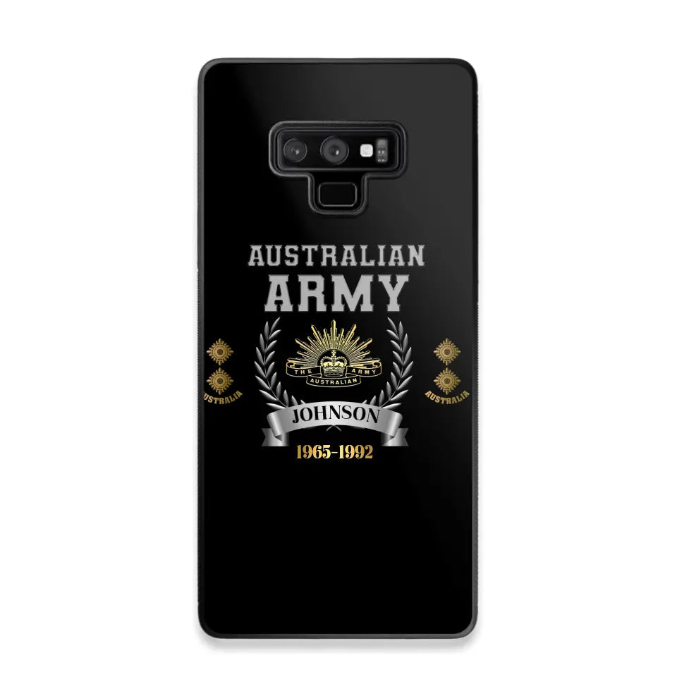 Personalized Australian Army Rank Camo Custom Name & Time Phonecase Printed AHVQ24540