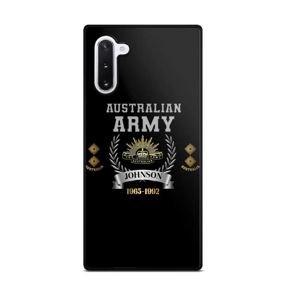 Personalized Australian Army Rank Camo Custom Name & Time Phonecase Printed AHVQ24540