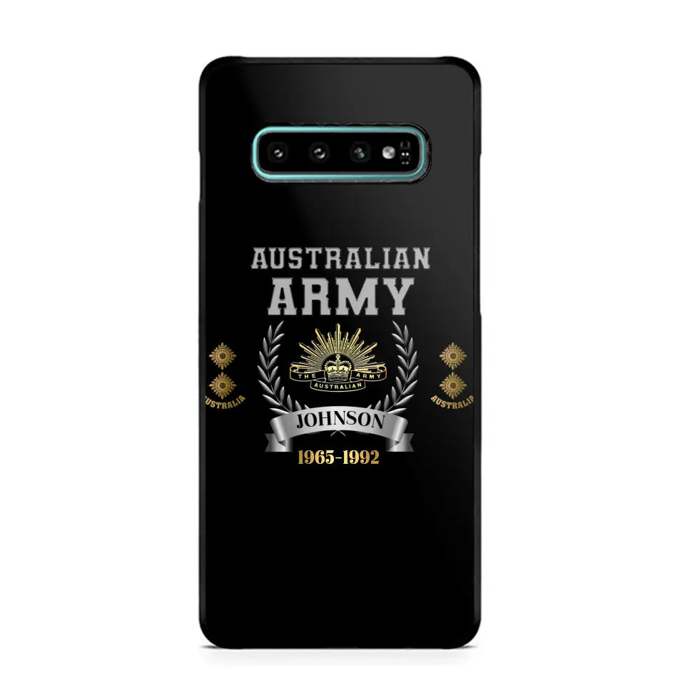 Personalized Australian Army Rank Camo Custom Name & Time Phonecase Printed AHVQ24540