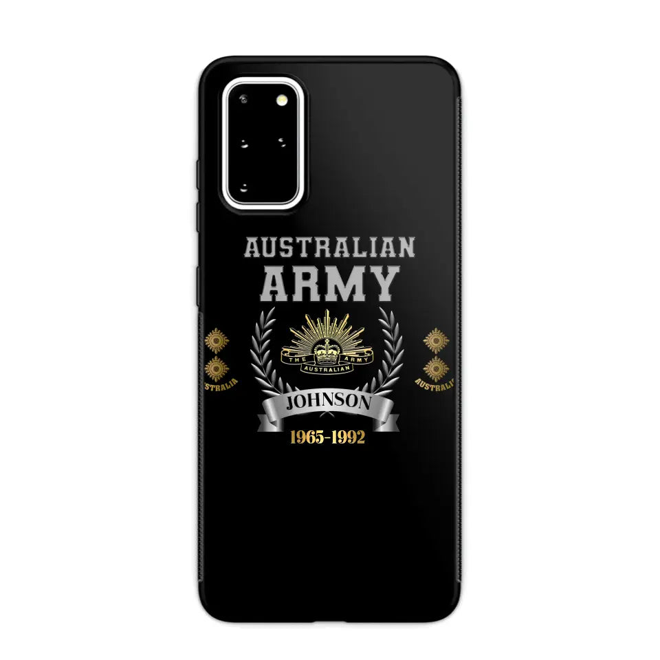 Personalized Australian Army Rank Camo Custom Name & Time Phonecase Printed AHVQ24540