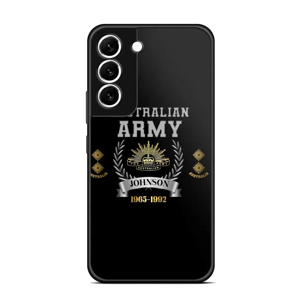 Personalized Australian Army Rank Camo Custom Name & Time Phonecase Printed AHVQ24540