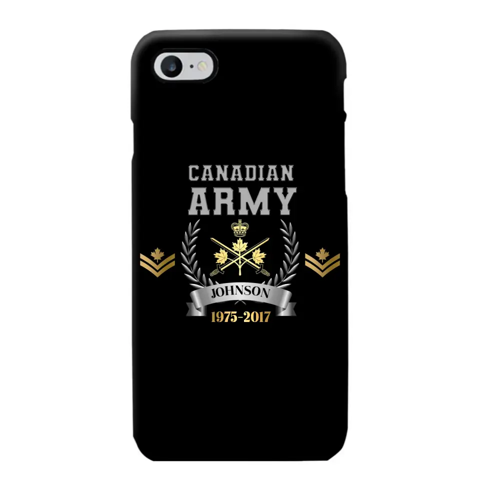 Personalized Canadian Army Rank Camo Custom Name & Time Phonecase Printed AHVQ24540