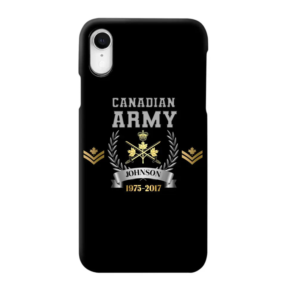 Personalized Canadian Army Rank Camo Custom Name & Time Phonecase Printed AHVQ24540