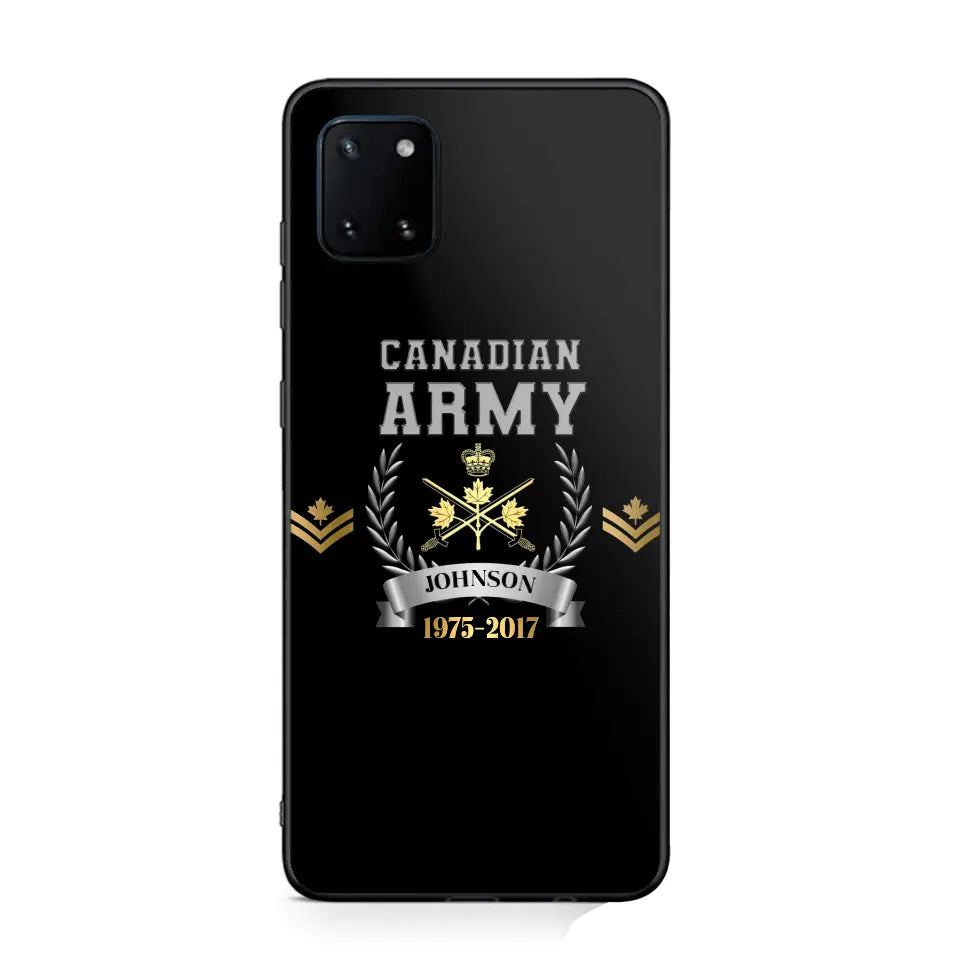 Personalized Canadian Army Rank Camo Custom Name & Time Phonecase Printed AHVQ24540