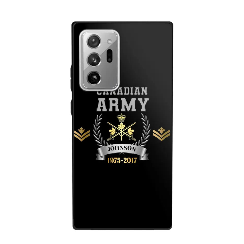 Personalized Canadian Army Rank Camo Custom Name & Time Phonecase Printed AHVQ24540